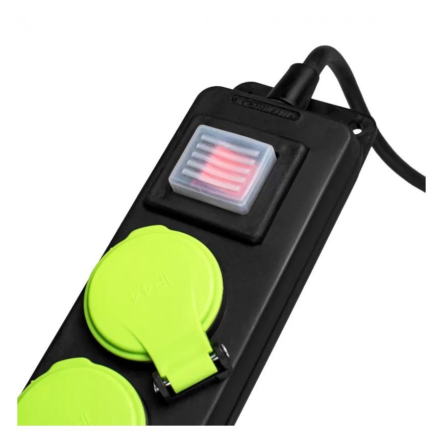 Pikendusjuhe lülitiga, 3-pesaline, 10 m, IP44