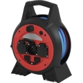 Pikendusjuhe rullil 3P 20m punane/must IP44
