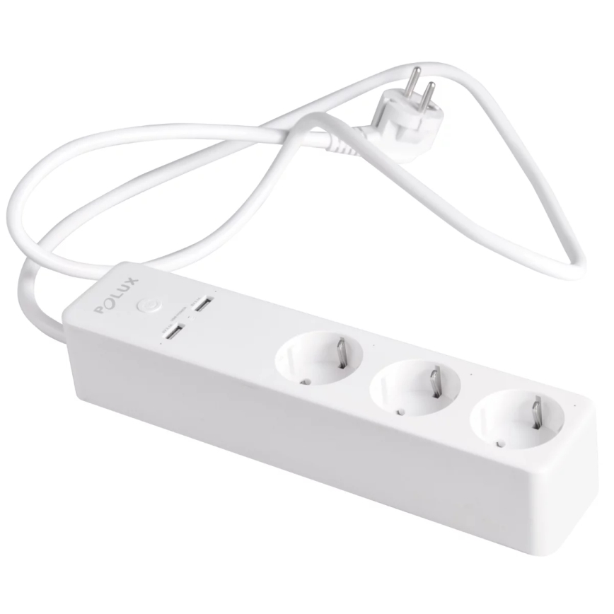 Pikendusjuhe SMART lülitiga 1,5m + 2xUSB/Wi-Fi Tuya SCHUKO