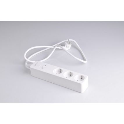 Pikendusjuhe SMART lülitiga 1,5m + 2xUSB/Wi-Fi Tuya SCHUKO