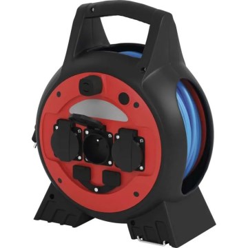 Pikendusjuhe trumlil 3Z 20m punane/must IP44