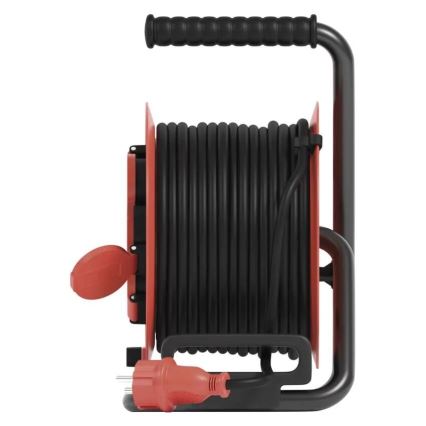 Pikendusjuhe trumlil 4 pesaga 25m IP44 punane