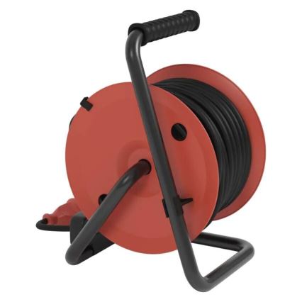 Pikendusjuhe trumlil 4 pesaga 25m IP44 punane