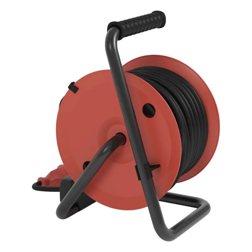 Pikendusjuhe trumlil 4 pesaga 25m IP44 punane