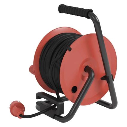 Pikendusjuhe trumlil 4 pesaga 25m IP44 punane