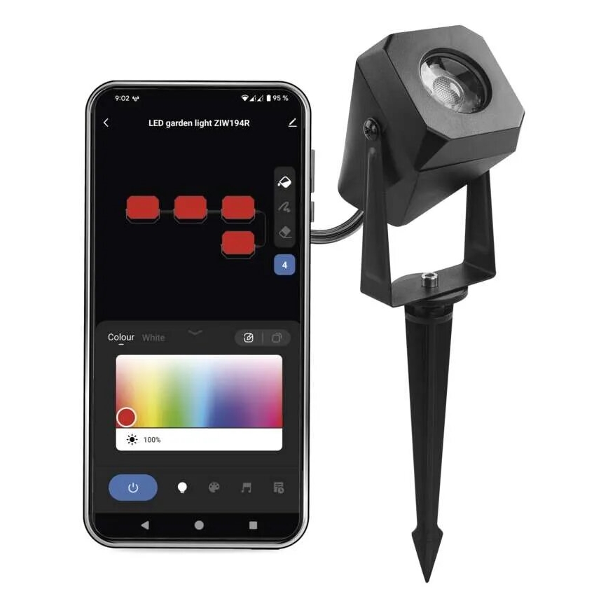 LED RGBIC Hämardatav väli lamp GoSmart - pikendus LED/1,5W/230V 3000-6500K IP65 Wi-Fi Tuya