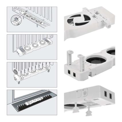 Pikenduskomplekt radiaatori ventilaatorile 5V valge
