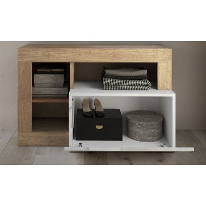 Pink LENOR 91x209 cm valge/pruun