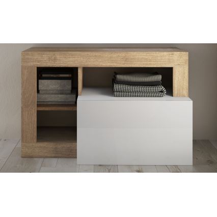 Pink LENOR 91x209 cm valge/pruun