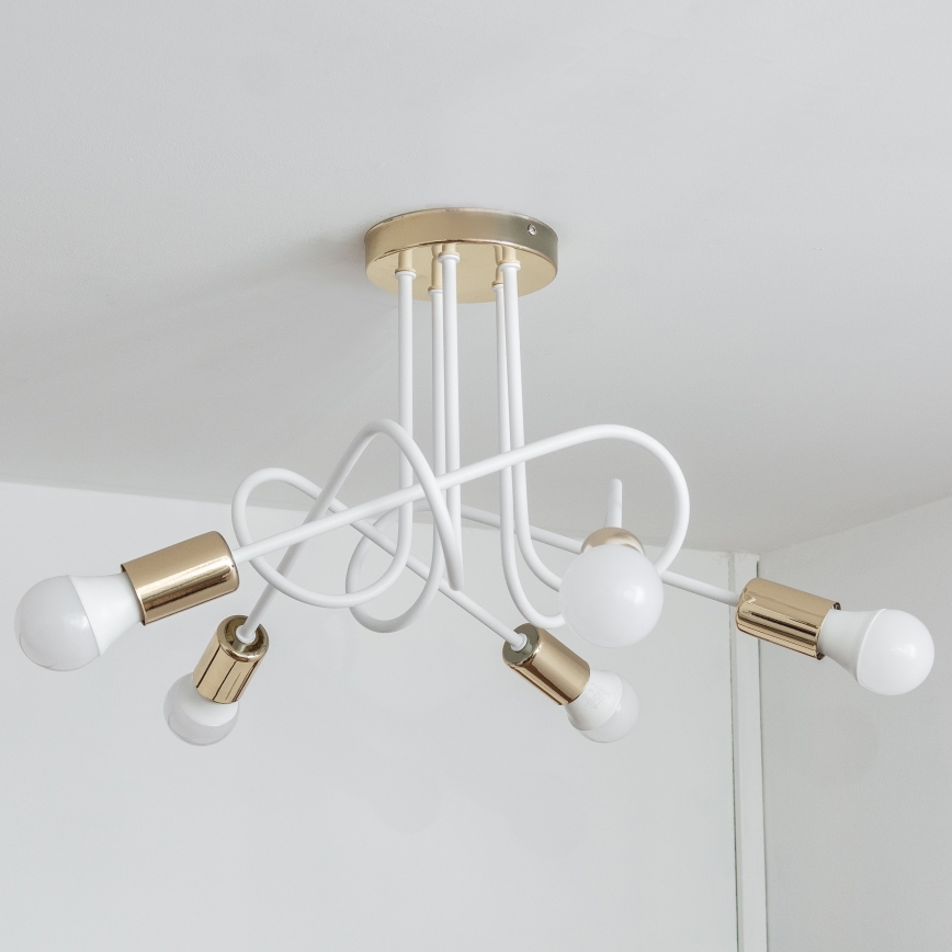 Pinna peale kinnitatav laelühter OXFORD 5xE27/15W/230V kuldne/valge