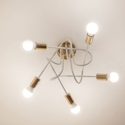 Pinna peale kinnitatav laelühter OXFORD 5xE27/15W/230V kuldne/valge