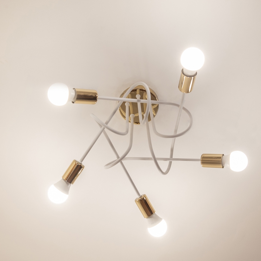 Pinna peale kinnitatav laelühter OXFORD 5xE27/15W/230V kuldne/valge