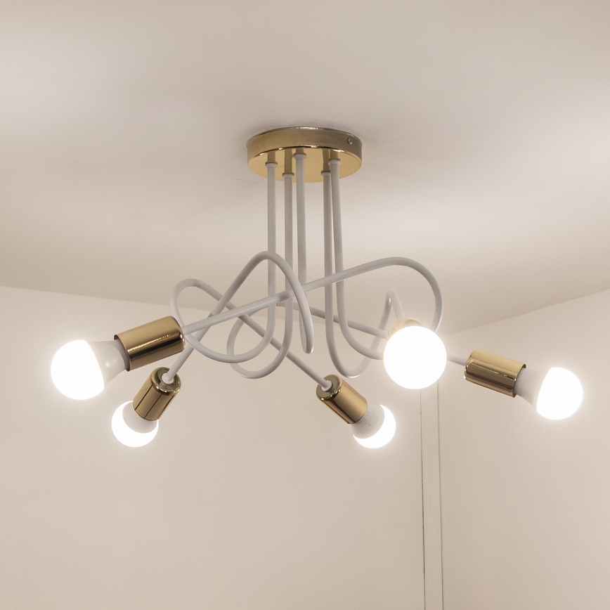 Pinna peale kinnitatav laelühter OXFORD 5xE27/15W/230V kuldne/valge