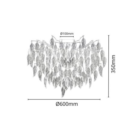 Pinnale kinnitatav kristall-lühter 10xG9/40W/230V must