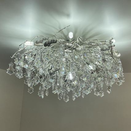 Pinnale kinnitatav kristall-lühter 12xG9/40W/230V läikiv kroom