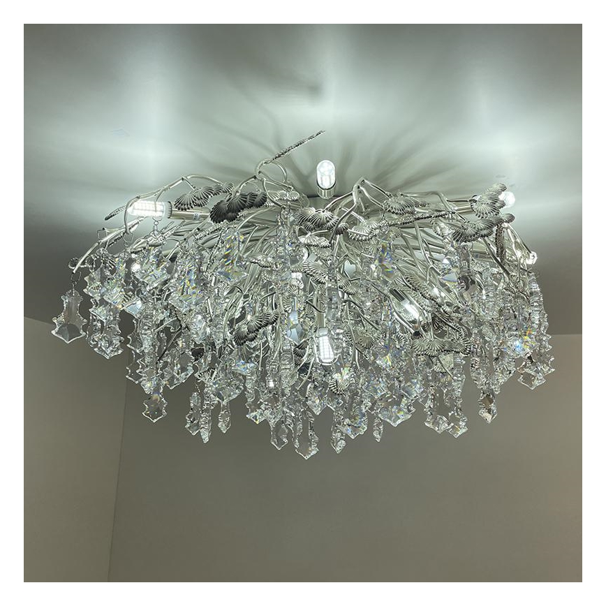 Pinnale kinnitatav kristall-lühter 12xG9/40W/230V läikiv kroom