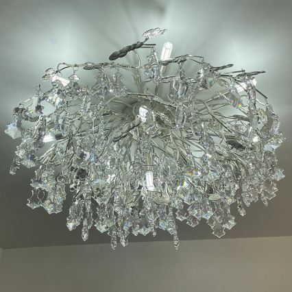 Pinnale kinnitatav kristall-lühter 12xG9/40W/230V läikiv kroom