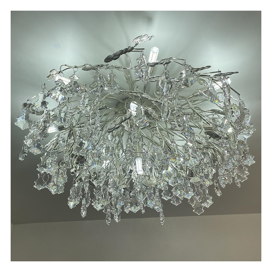 Pinnale kinnitatav kristall-lühter 12xG9/40W/230V läikiv kroom