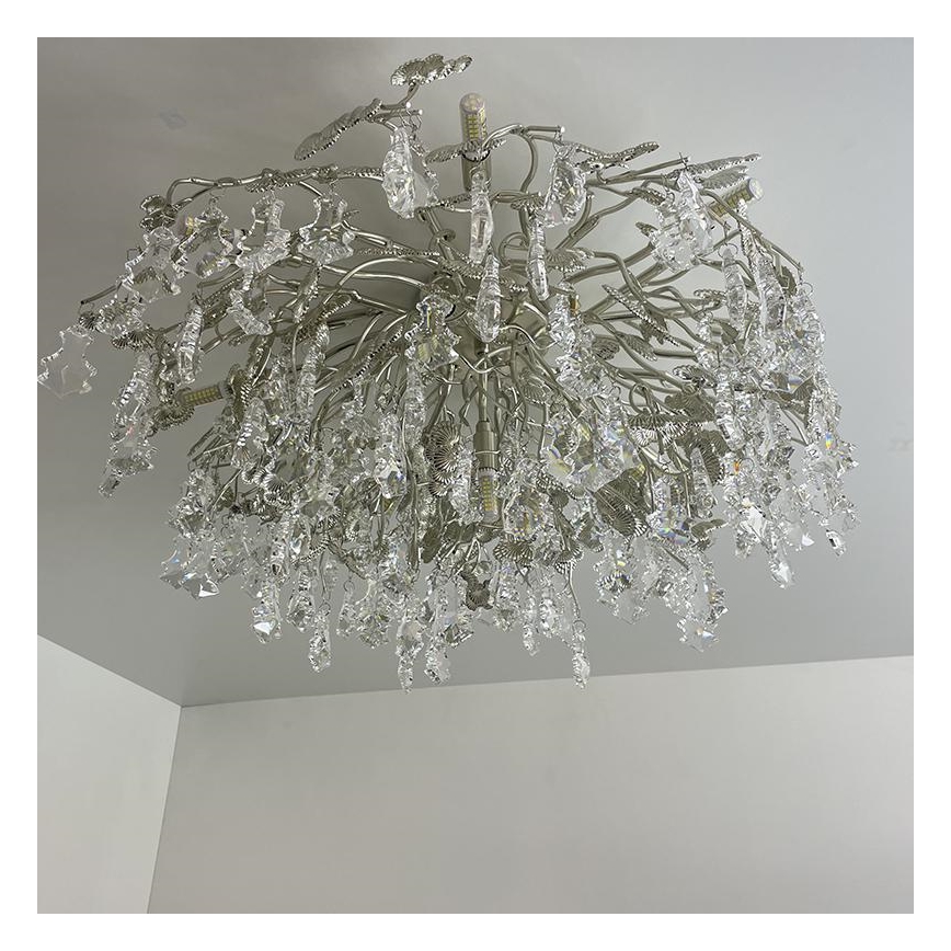 Pinnale kinnitatav kristall-lühter 12xG9/40W/230V läikiv kroom