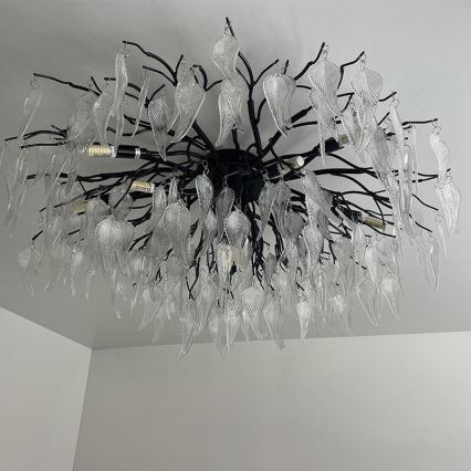 Pinnale kinnitatav kristall-lühter 12xG9/40W/230V must