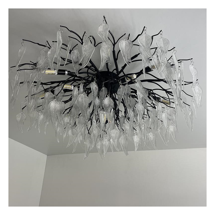 Pinnale kinnitatav kristall-lühter 12xG9/40W/230V must