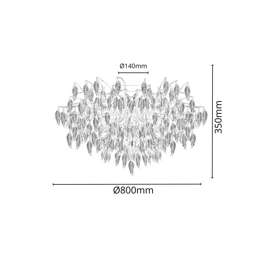 Pinnale kinnitatav kristall-lühter 12xG9/40W/230V must