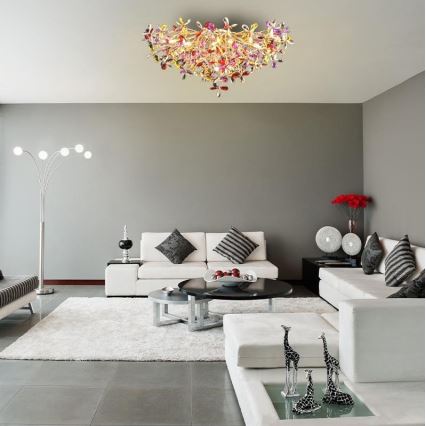 Pinnale kinnitatav kristall-lühter 12xG9/40W/230V värviline