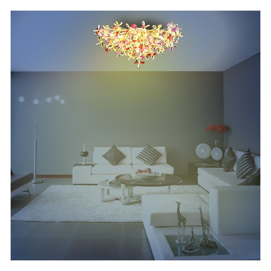 Pinnale kinnitatav kristall-lühter 12xG9/40W/230V värviline