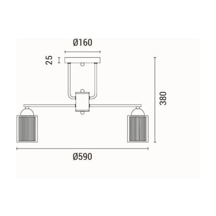 Pinnale kinnitatav lühter 3xE27/60W/230V