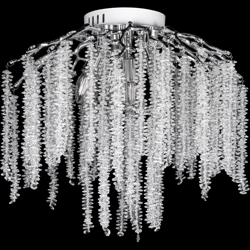 Pinnale kinnitatav lühter 6xE14/60W/230V + 3xLED/3W d. 54 cm läikiv kroom