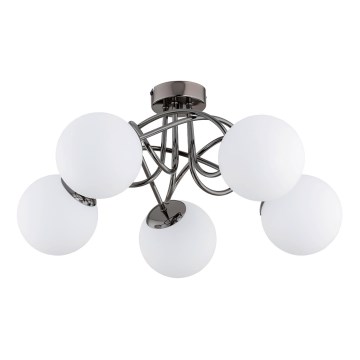 Pinnale kinnitatav lühter BANKO 5xE14/10W/230V must läikiv kroom