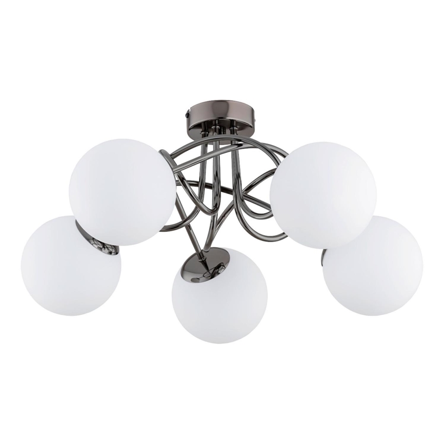 Pinnale kinnitatav lühter BANKO 5xE14/10W/230V must läikiv kroom