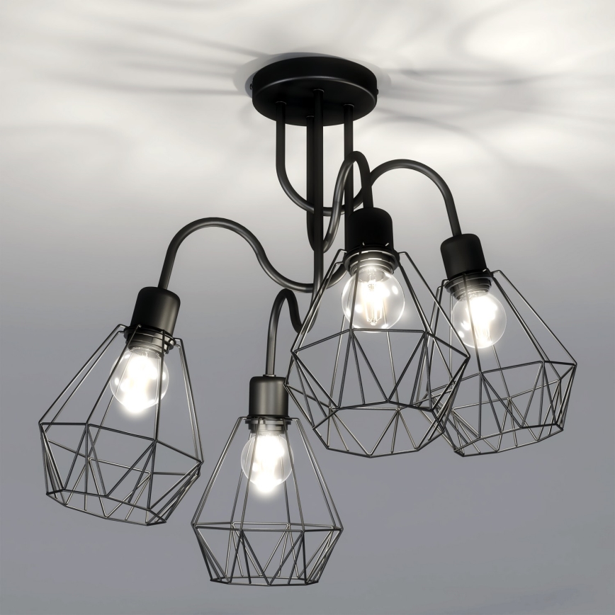 Pinnale kinnitatav lühter BERGEN 4xE27/60W/230V