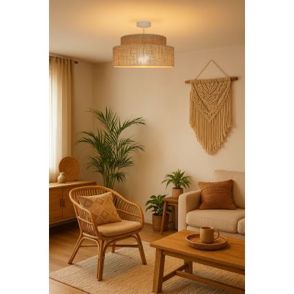 Pinnale kinnitatav lühter BOHO 1xE27/60W/230V beež