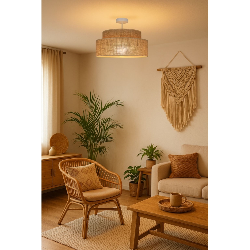 Pinnale kinnitatav lühter BOHO 1xE27/60W/230V beež