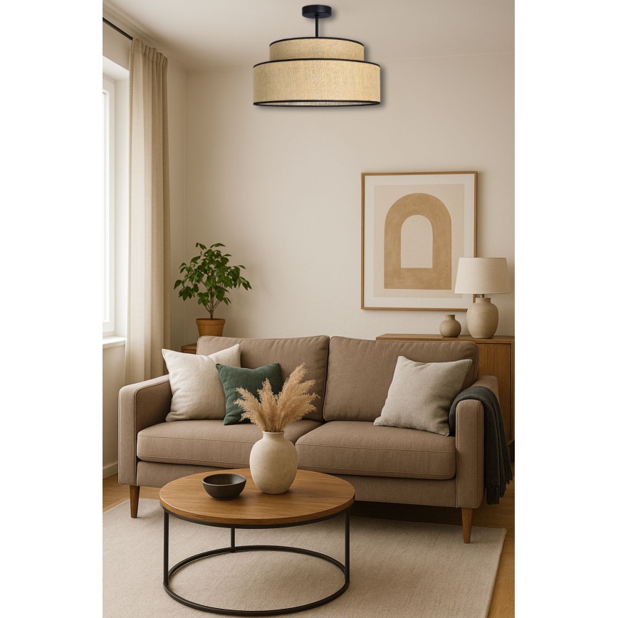 Pinnale kinnitatav lühter BOHO 1xE27/60W/230V d. 40 cm beež