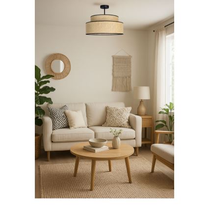 Pinnale kinnitatav lühter BOHO 1xE27/60W/230V d. 40 cm beež