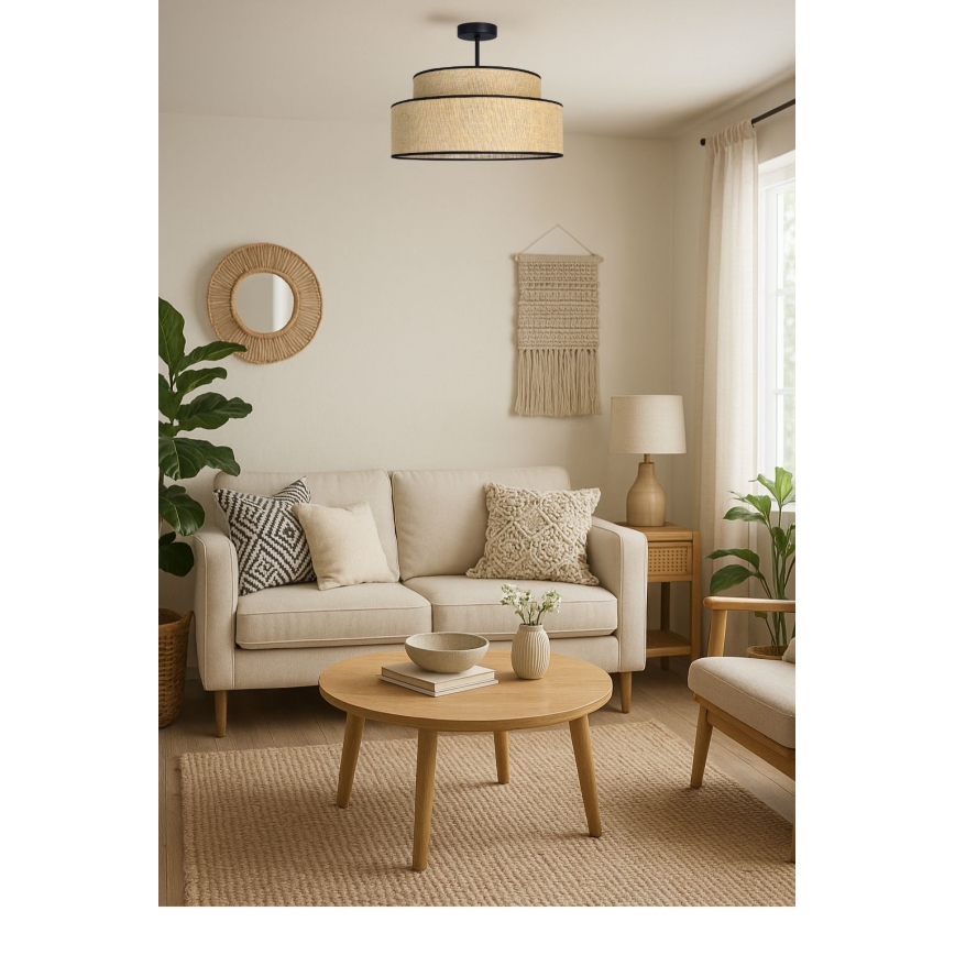 Pinnale kinnitatav lühter BOHO 1xE27/60W/230V d. 40 cm beež