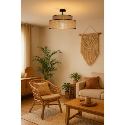 Pinnale kinnitatav lühter BOHO 1xE27/60W/230V d. 40 cm beež