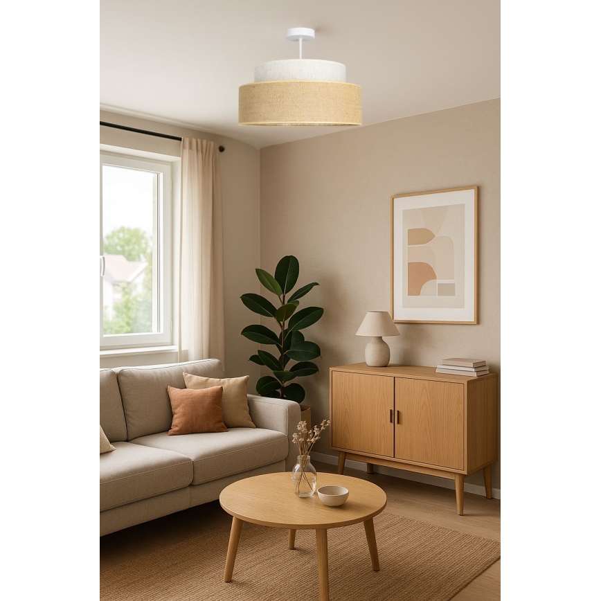 Pinnale kinnitatav lühter BOHO 1xE27/60W/230V kreemikas/beež