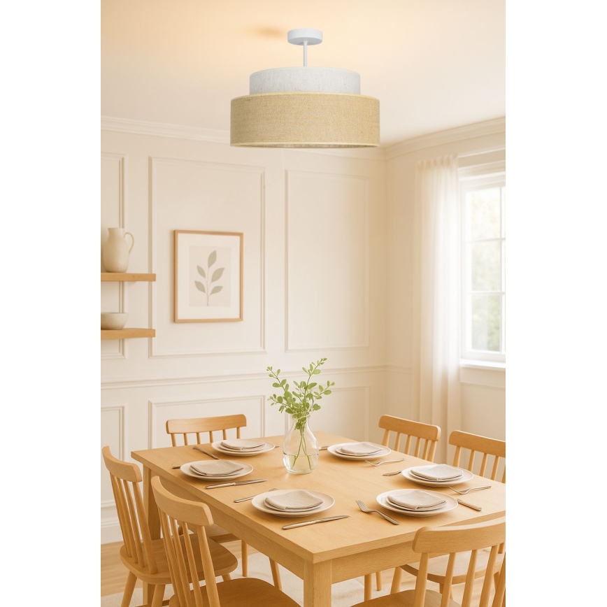 Pinnale kinnitatav lühter BOHO 1xE27/60W/230V kreemikas/beež
