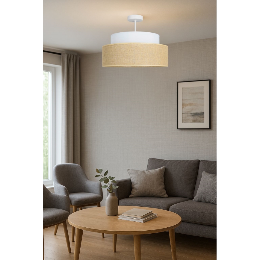 Pinnale kinnitatav lühter BOHO 1xE27/60W/230V kreemikas/beež