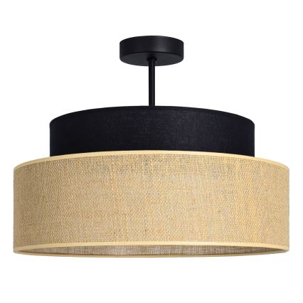 Pinnale kinnitatav lühter BOHO 1xE27/60W/230V must/beež