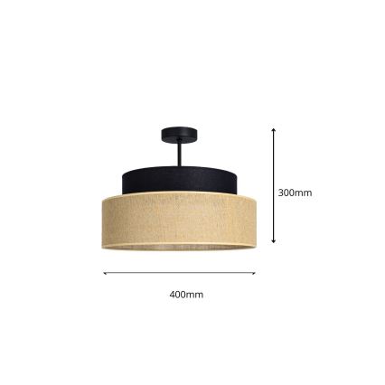 Pinnale kinnitatav lühter BOHO 1xE27/60W/230V must/beež