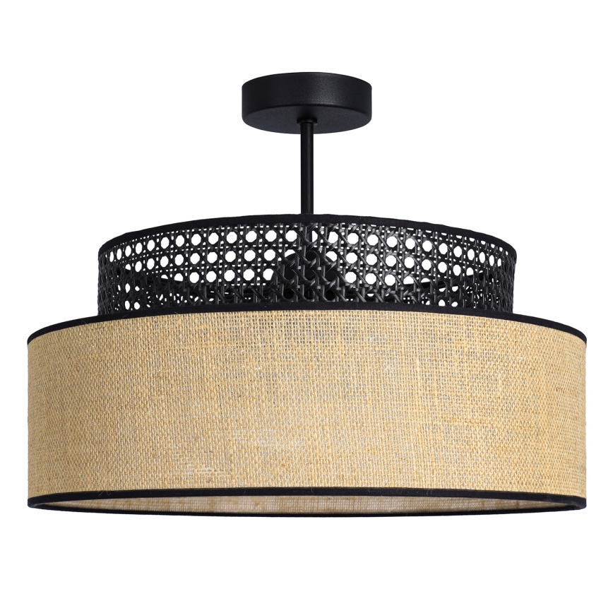 Pinnale kinnitatav lühter BOHO 1xE27/60W/230V must/rotang
