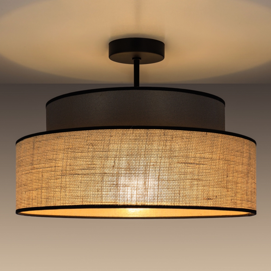 Pinnale kinnitatav lühter BOHO 1xE27/60W/230V pruun/beež