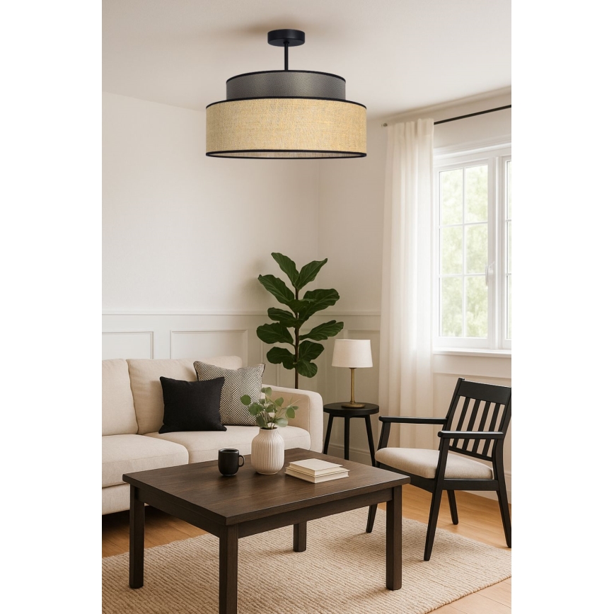 Pinnale kinnitatav lühter BOHO 1xE27/60W/230V pruun/beež