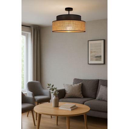 Pinnale kinnitatav lühter BOHO 1xE27/60W/230V pruun/beež