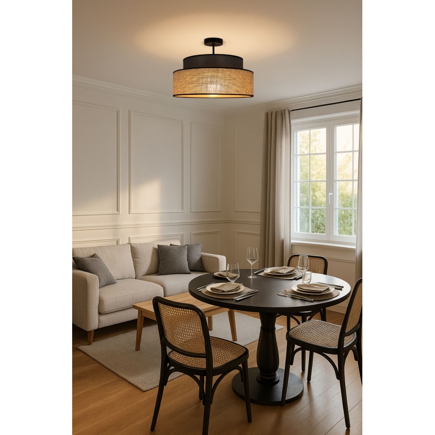 Pinnale kinnitatav lühter BOHO 1xE27/60W/230V pruun/beež