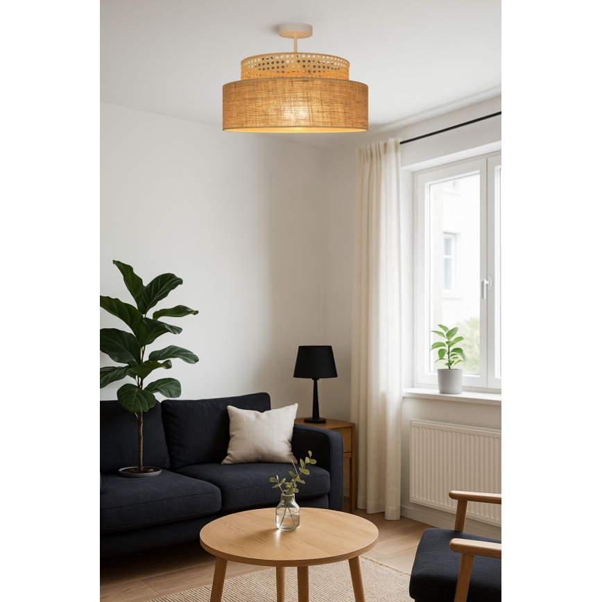 Pinnale kinnitatav lühter BOHO 1xE27/60W/230V rotang